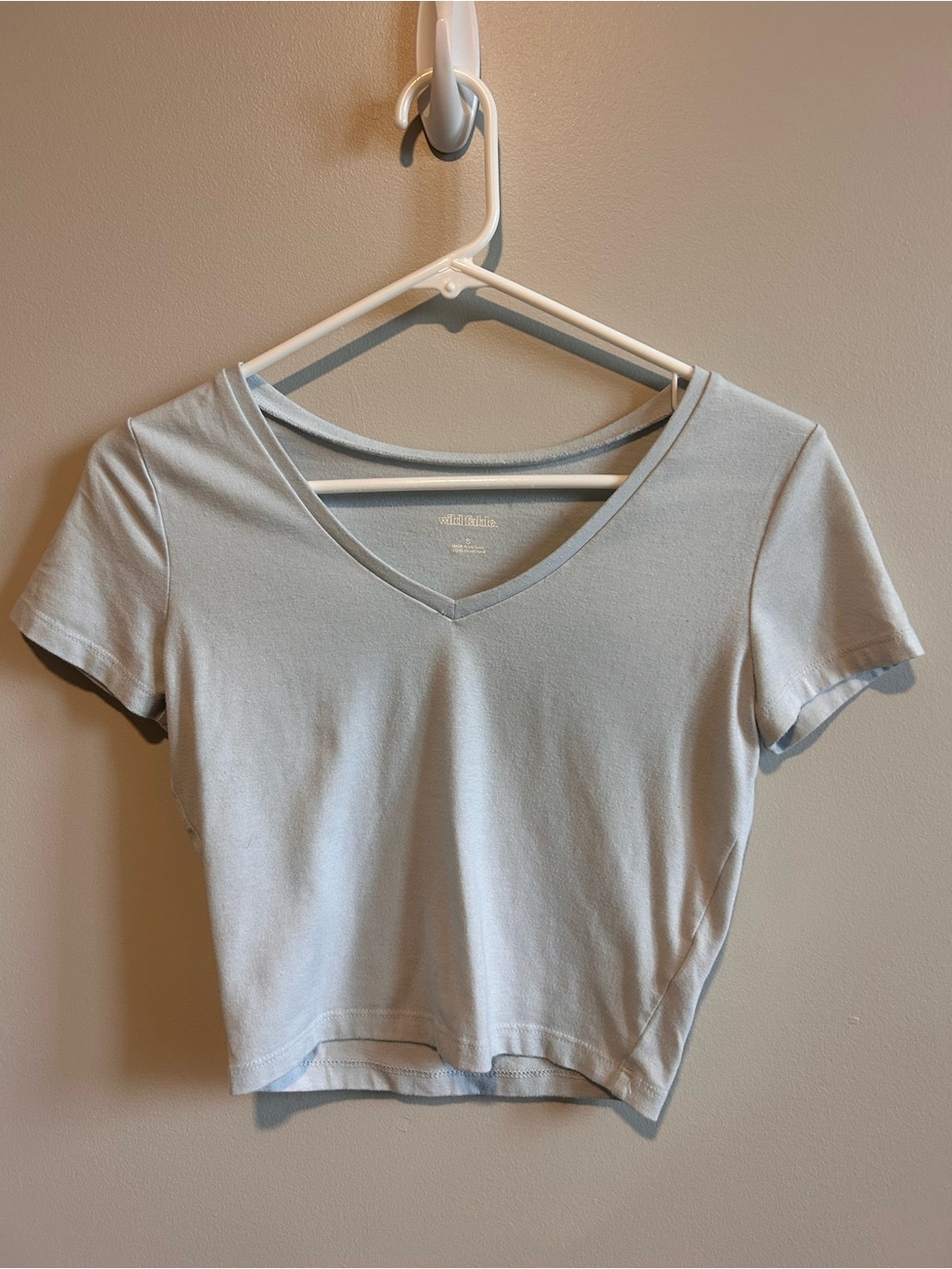 wild fable Light Blue V-Neck Cropped Tee